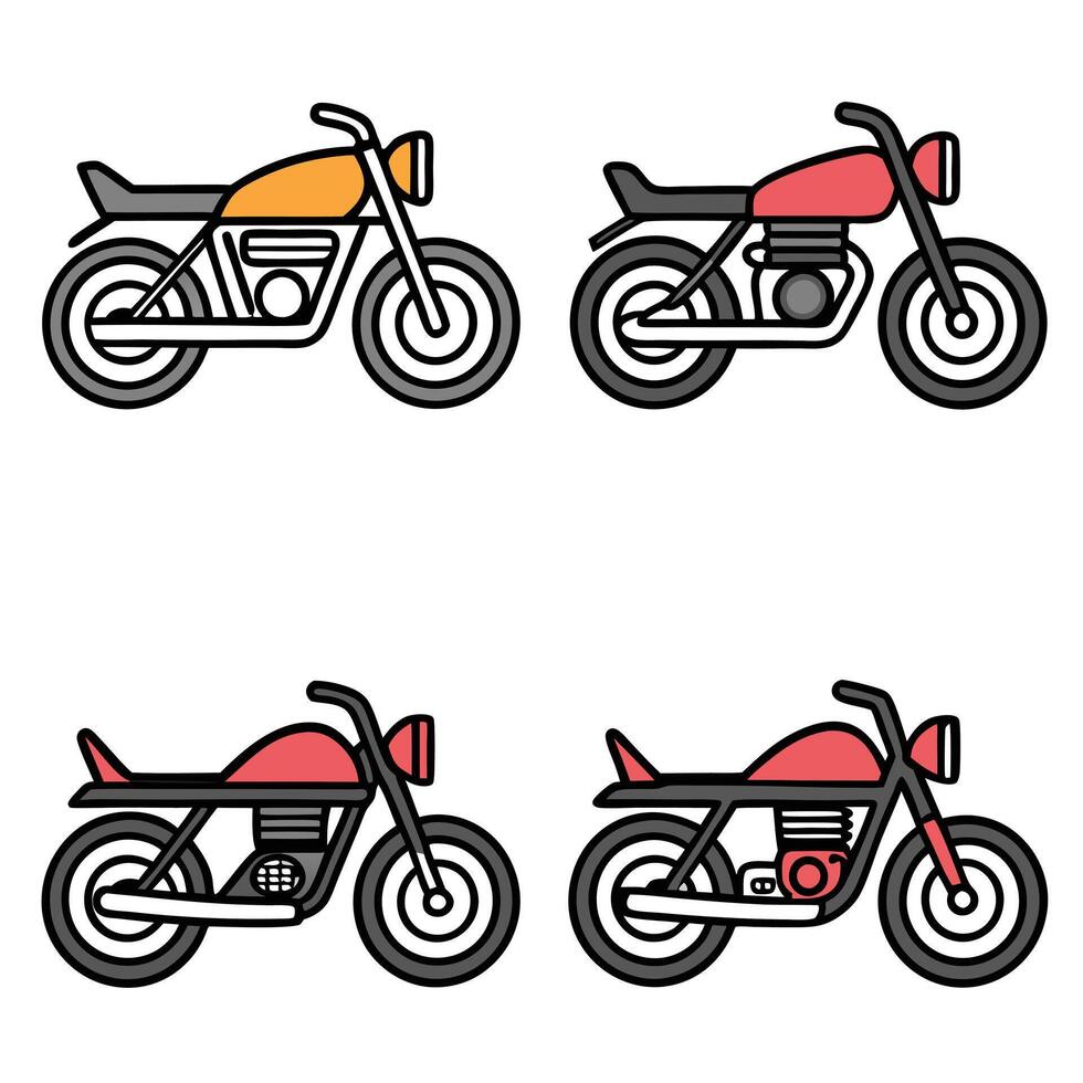 Biker Icons Motorcycle Design Set vector