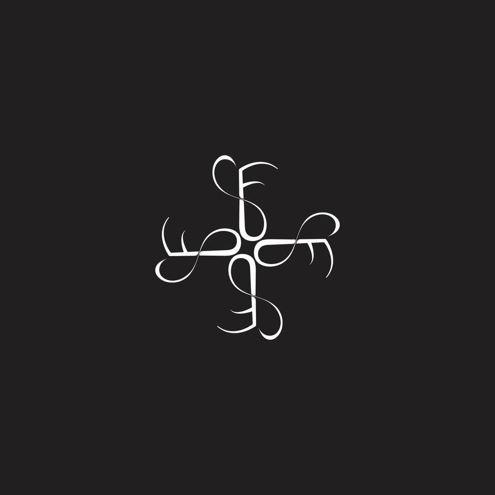 sf letter logo design with black color vector