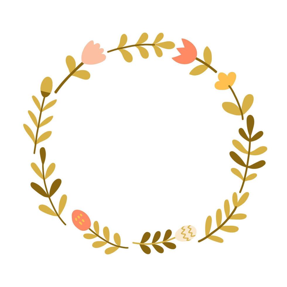 Simple flower frame. Bright illustration for card, invitation card for wedding, birthday and other holiday and cute spring background. vector