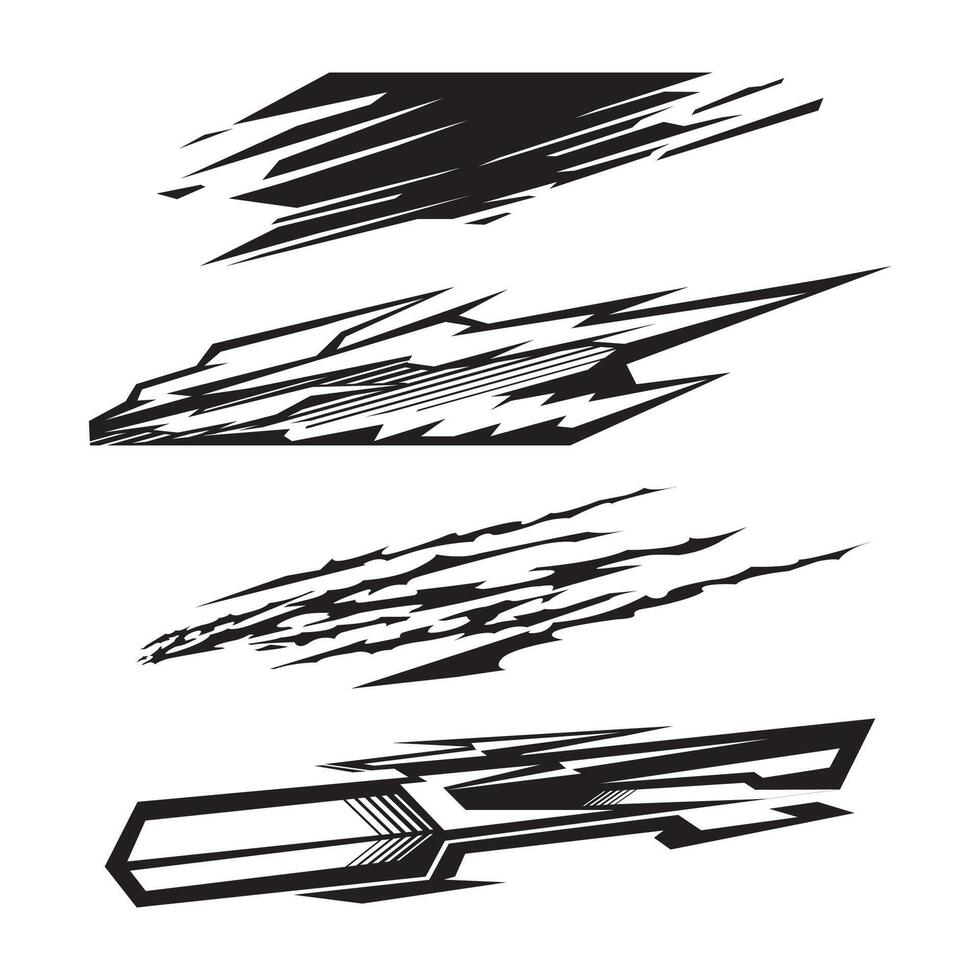 set Wrap design for car vectors. car stickers stripes. mud splash abstract template20250223 vector