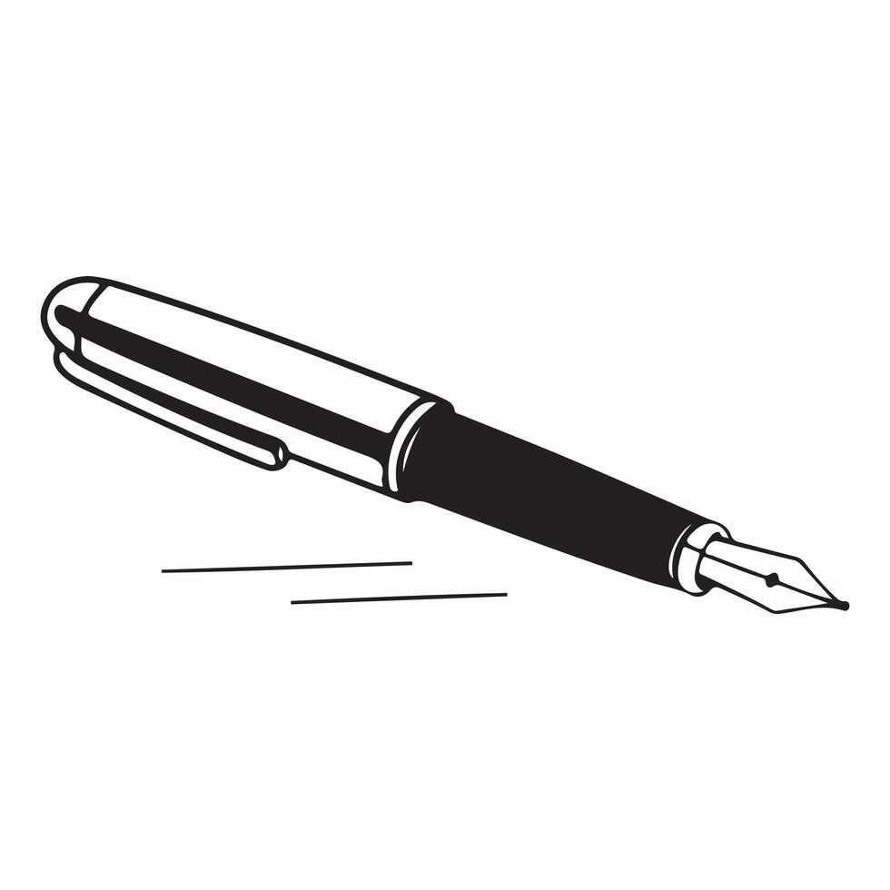 Cute fountain pen art vector