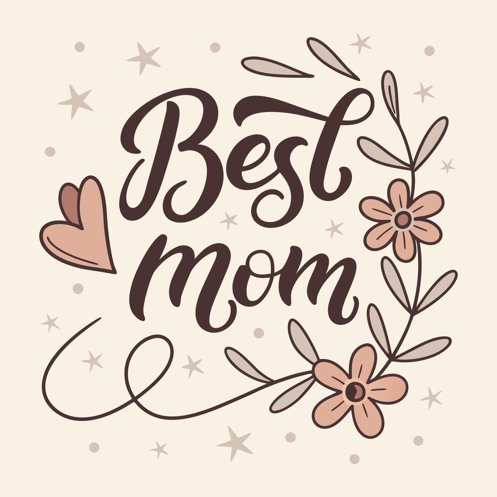 Best Mom typography design vector