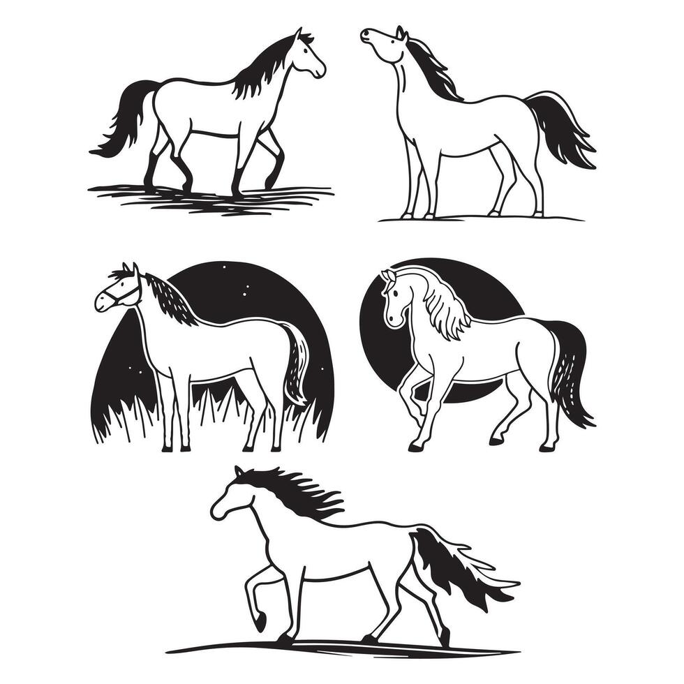 Horse silhouette illustration vector