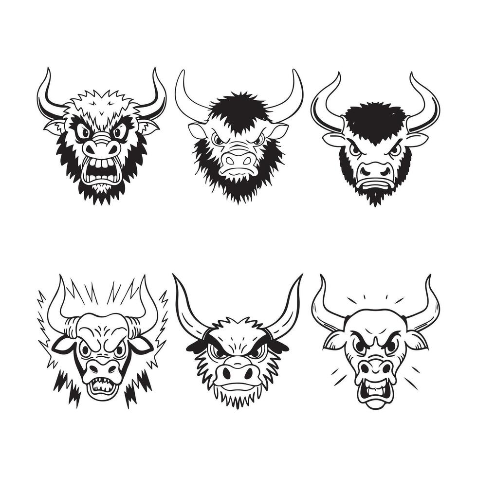 Bull head art illustration vector