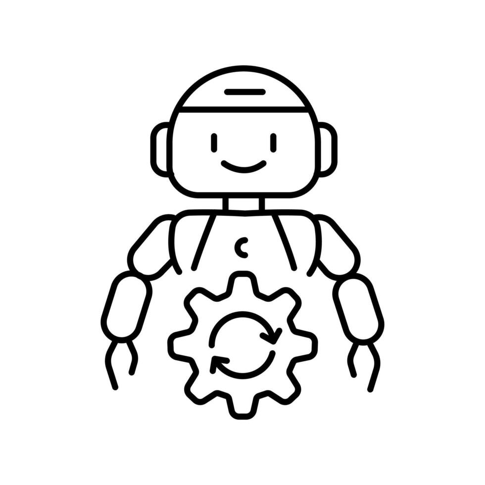 process automation black line icon. vector