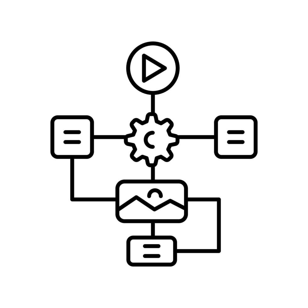 recommendation content systems black line icon. vector