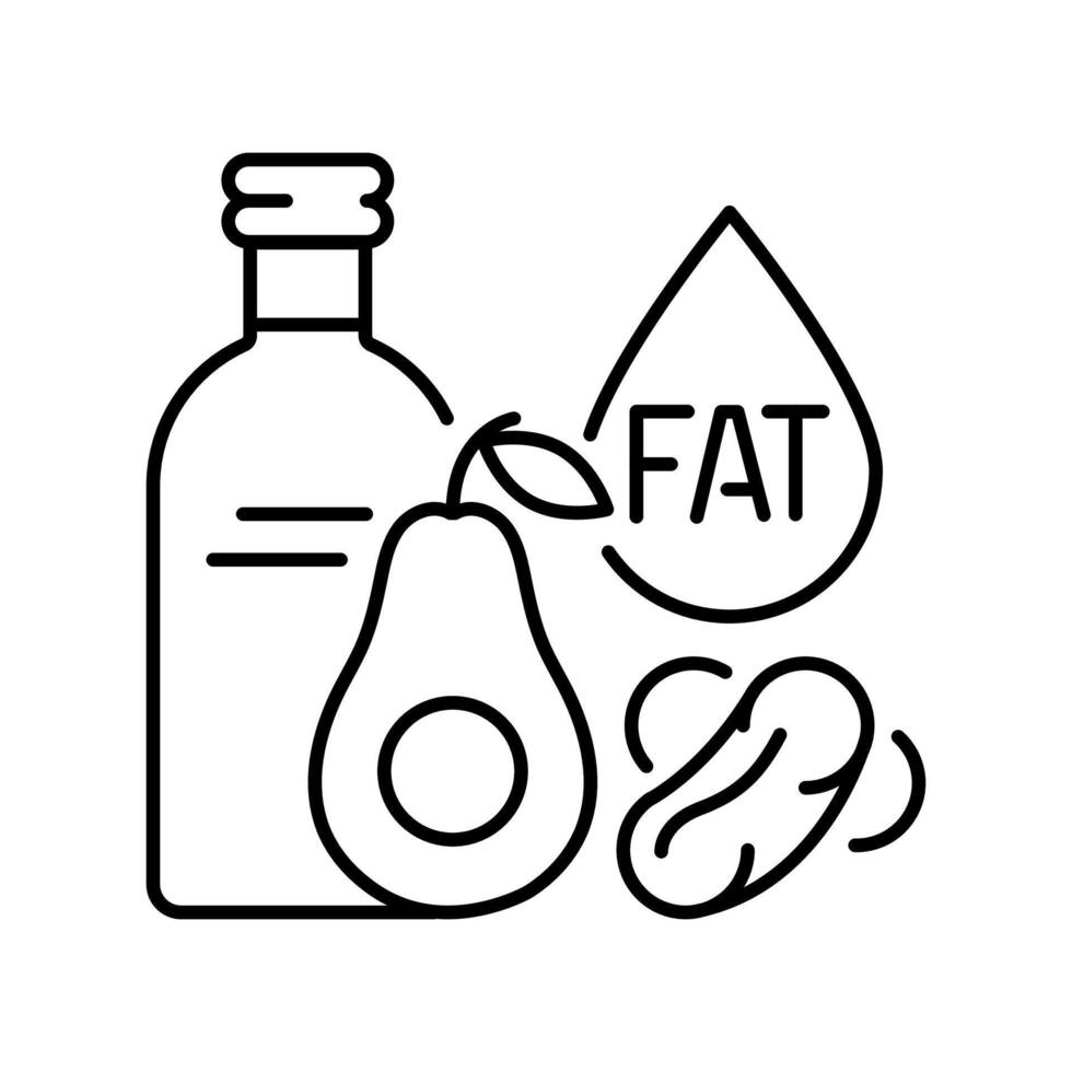 Fats black line icon. isolated element vector