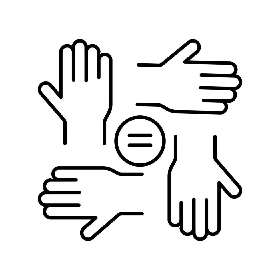 Inclusion black line icon. vector