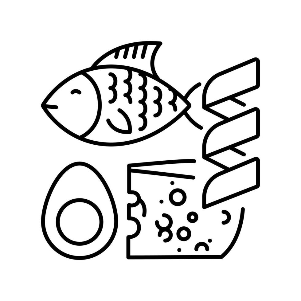 Proteins black line icon. isolated element vector