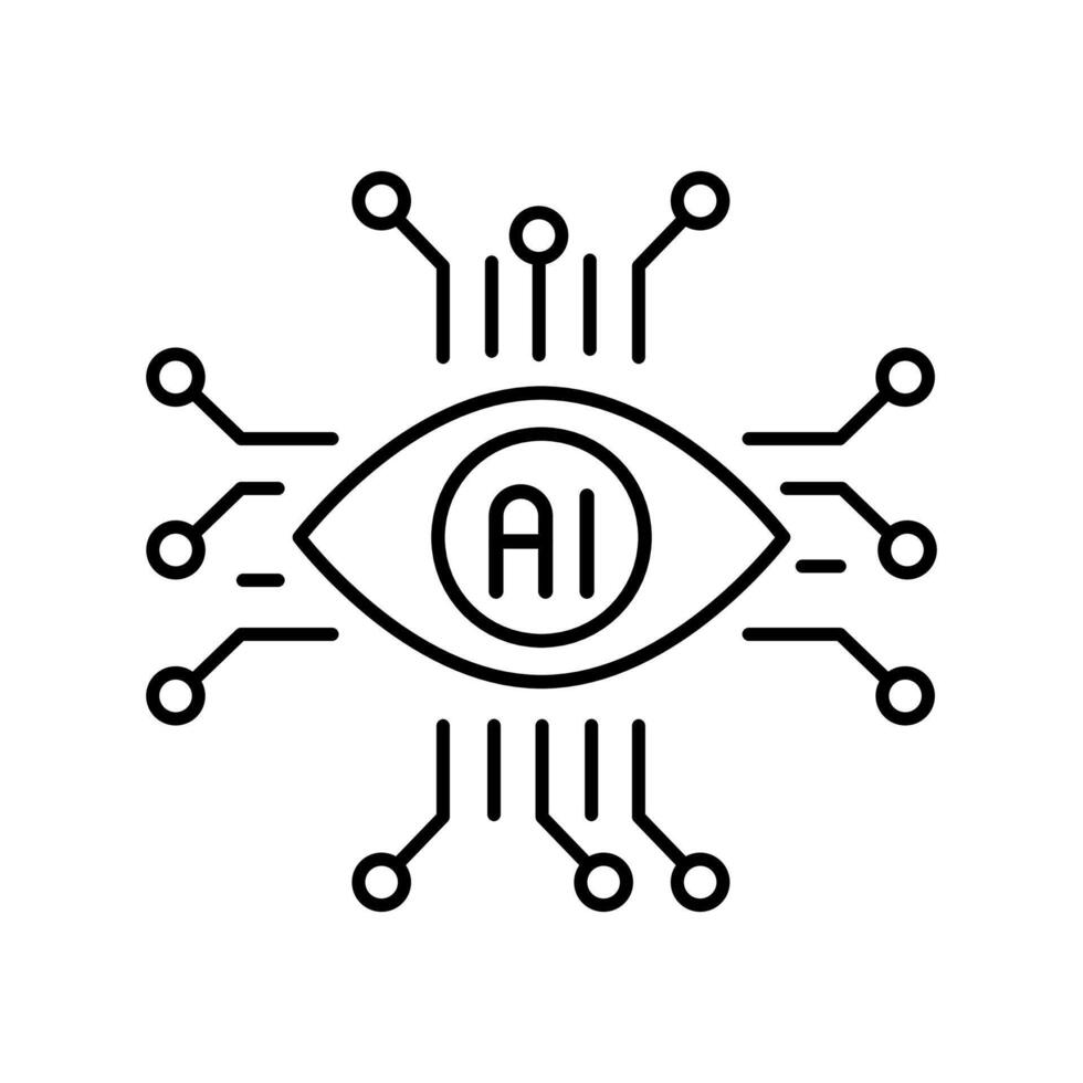 computer vision black line icon. vector