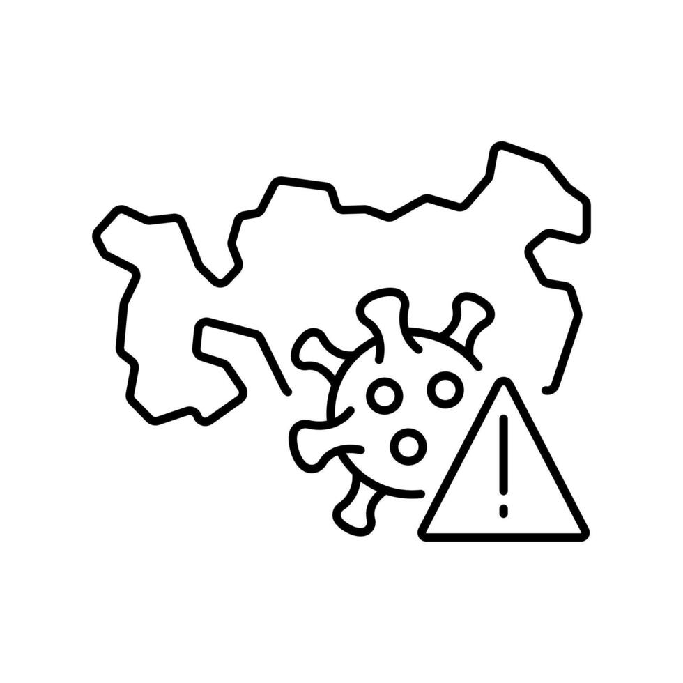 Epidemic early warning system black line icon. vector