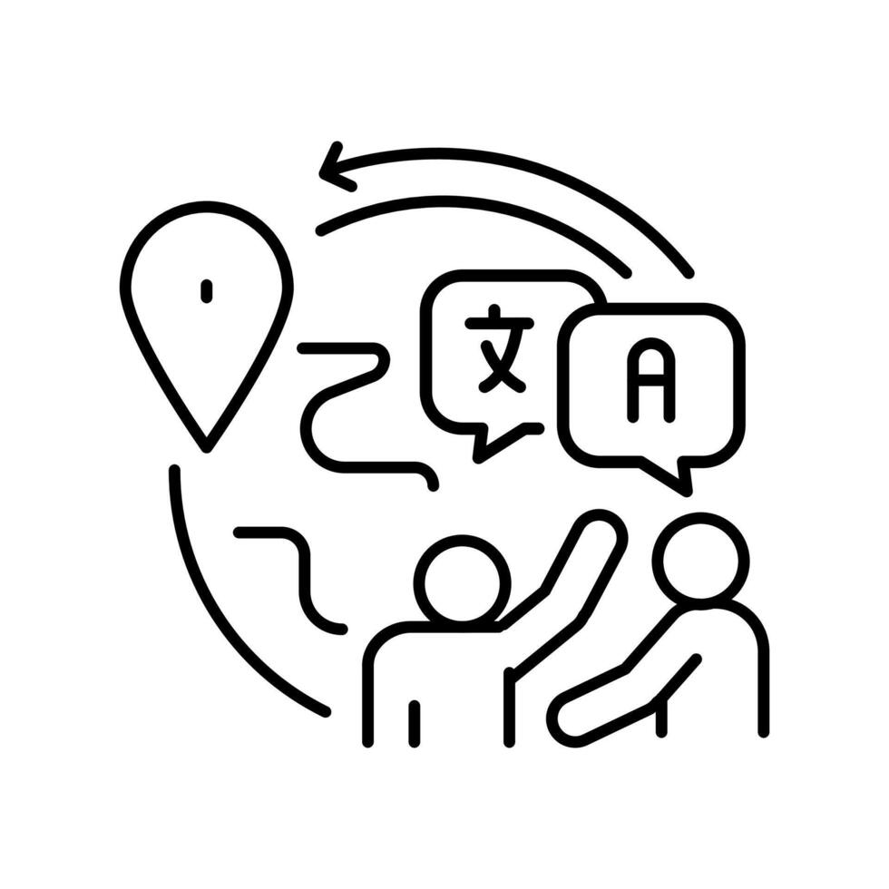 Integration black line icon. vector