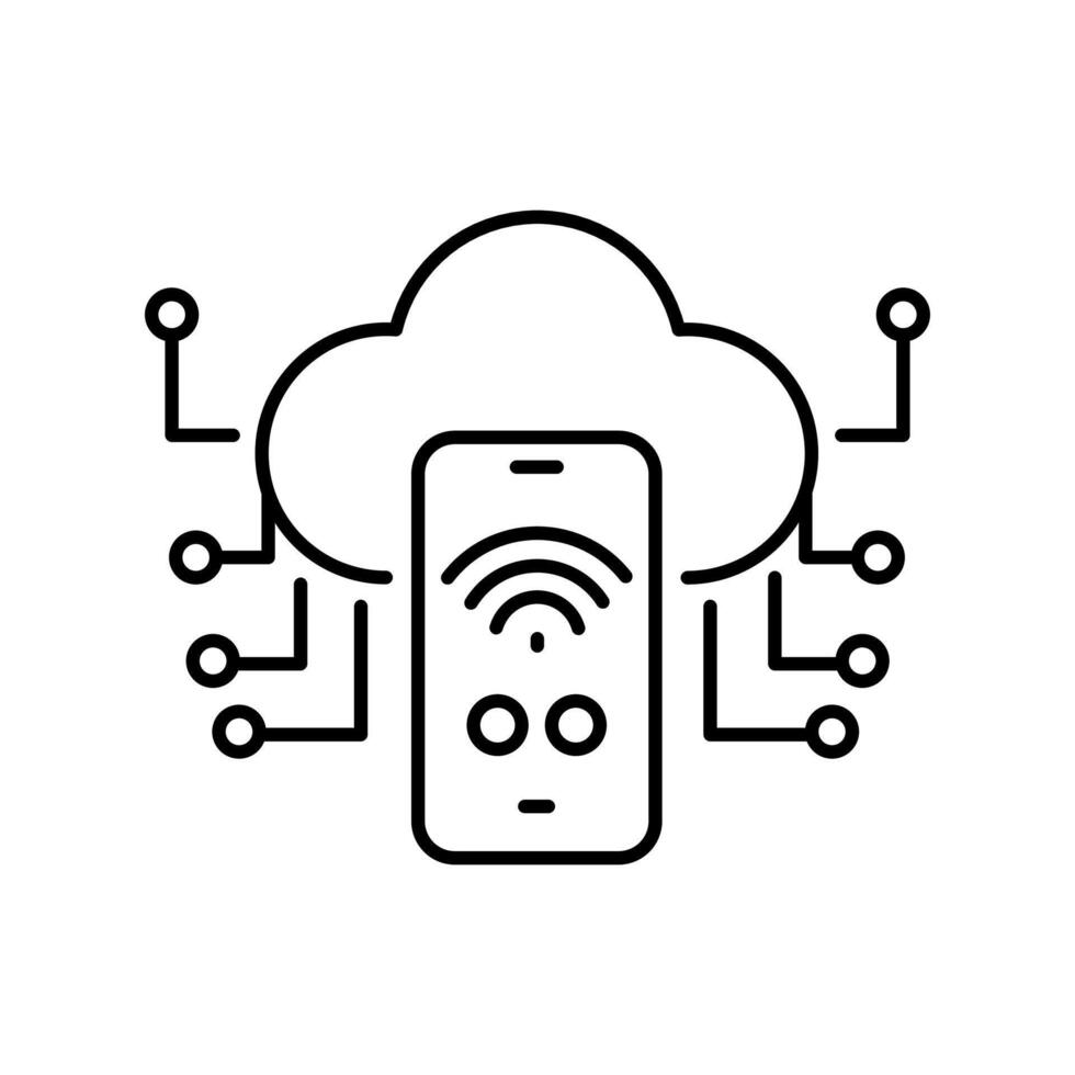 IOT black line icon. vector