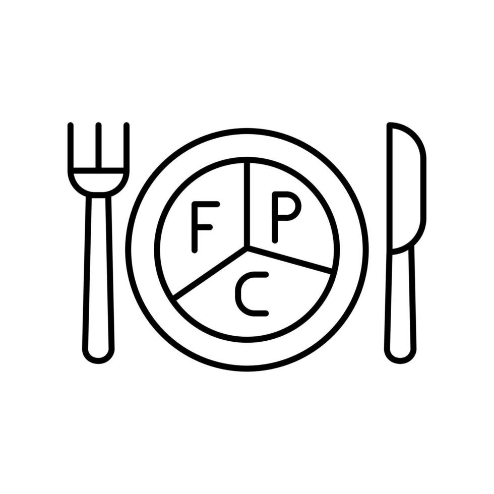 Diet black line icon. isolated element vector