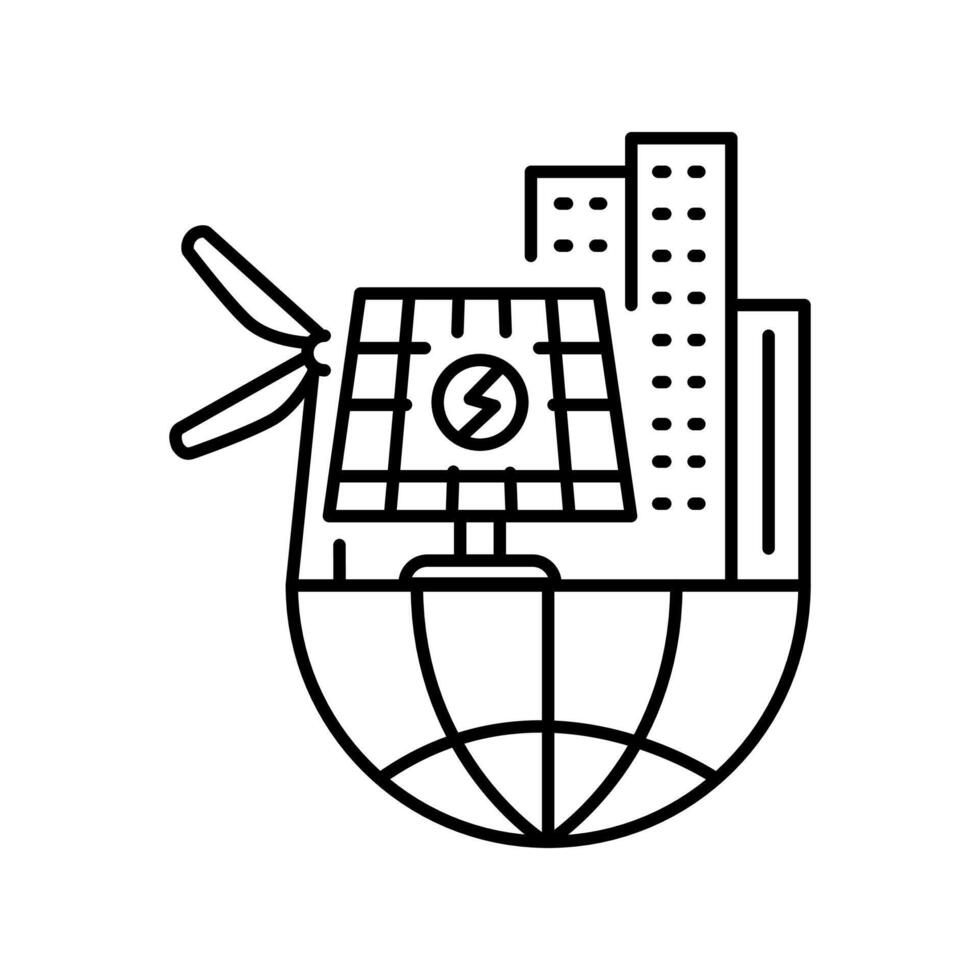 Smart cities black line icon. vector