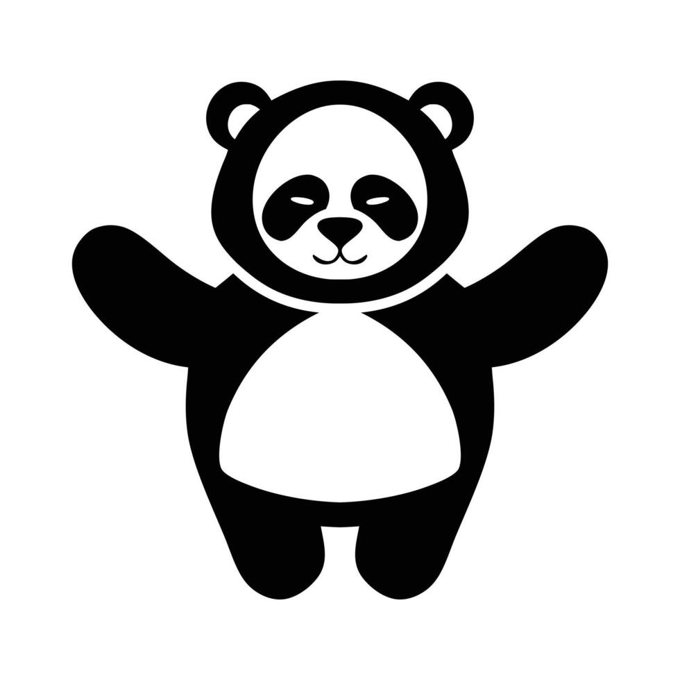 Cute Panda with Open Arms, Cartoon Panda, Design, Adorable Illustration. Happy Panda with Open Arms, Kids Cartoon Panda, Cute Animal Illustration vector