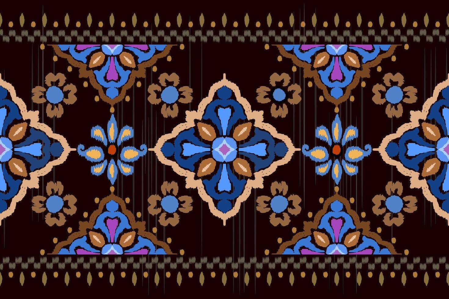 Ikat damask paisley embroidery pattern. vector