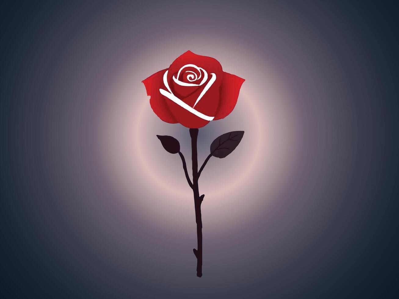 red rose on black background vector