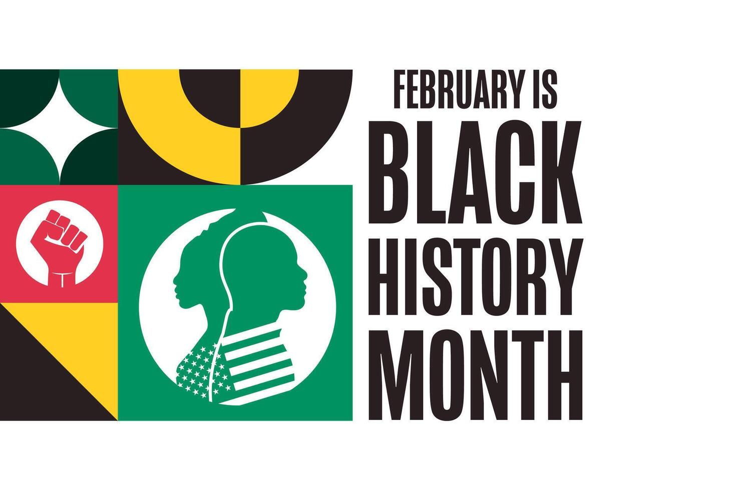 February is Black History Month. Holiday concept. Template for background, banner, card, poster with text. EPS10 illustration. vector