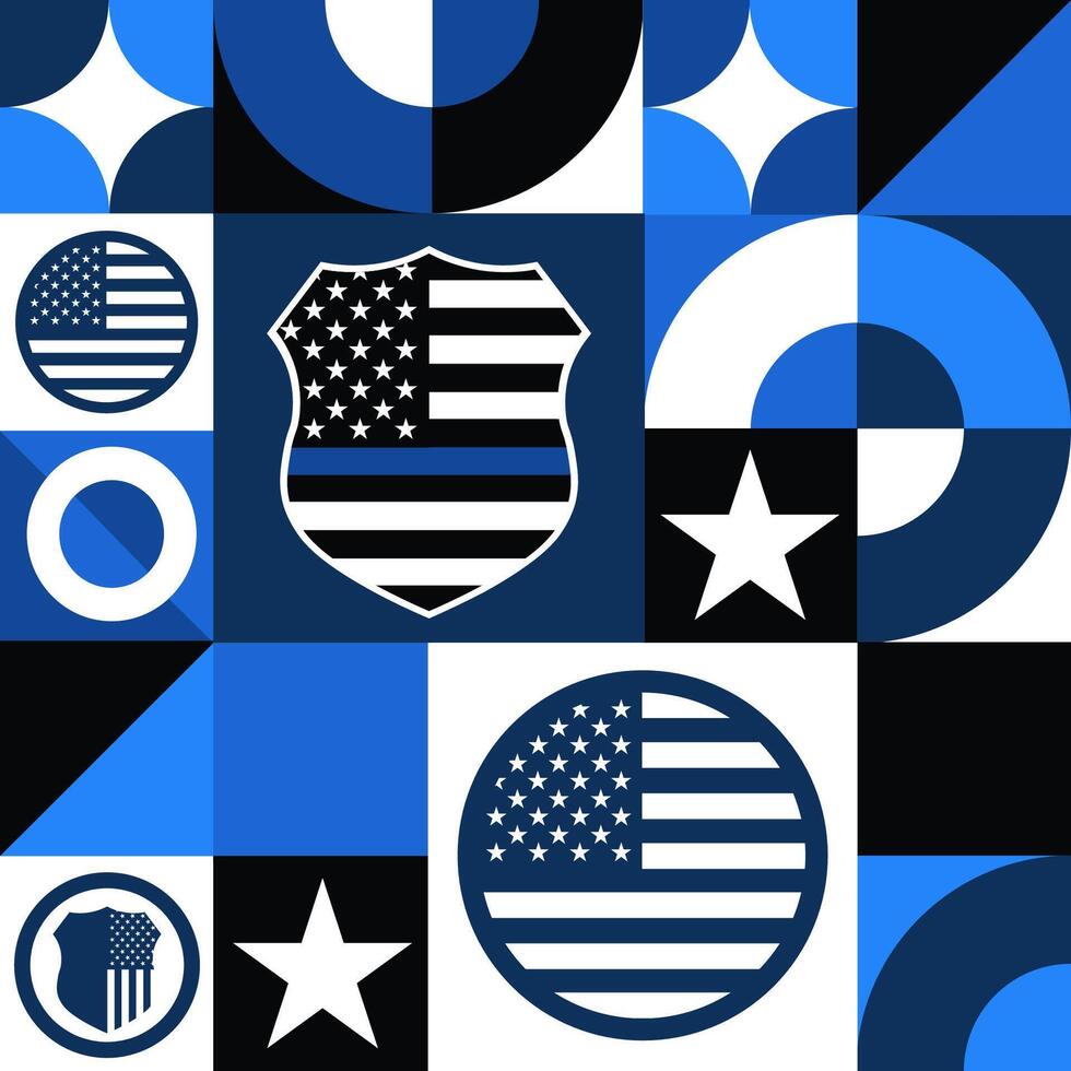 National Law Enforcement Appreciation Day. January 9. Seamless geometric pattern. Template for background, banner, card, poster. EPS10 illustration. vector