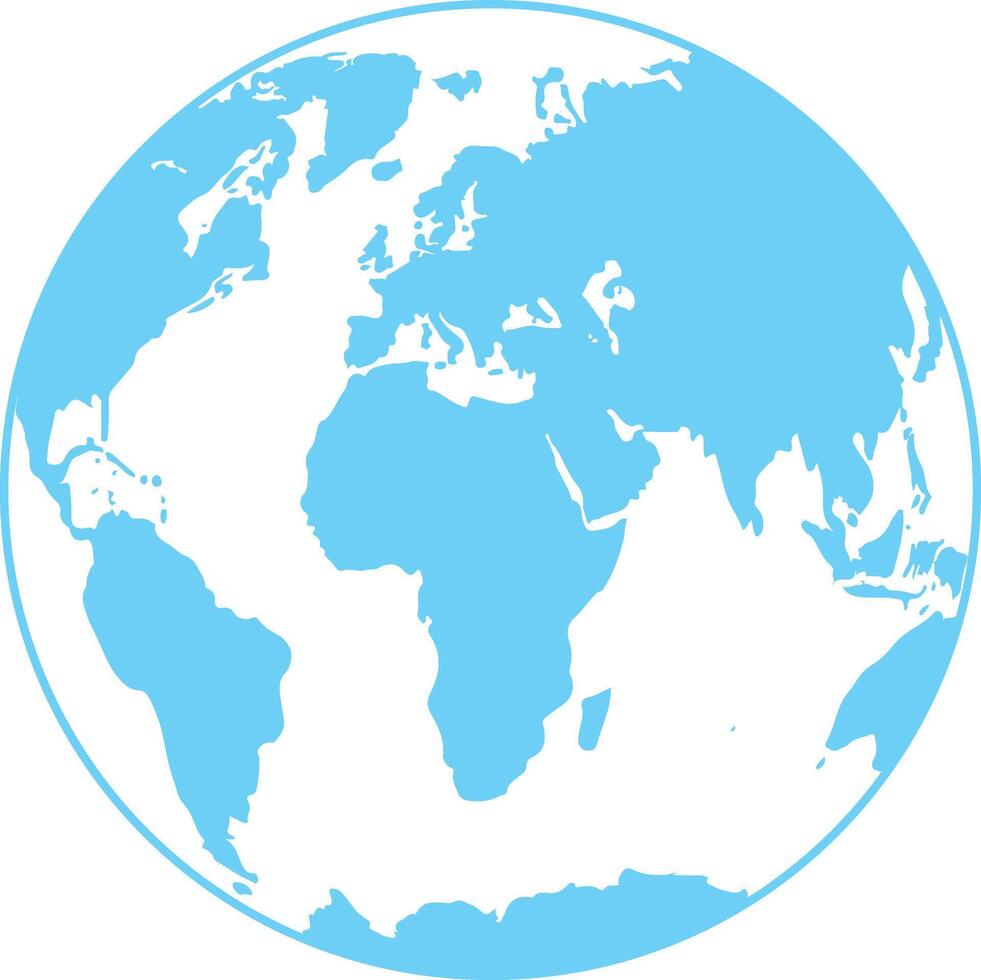 Illustration of World Globe Map in blue color vector
