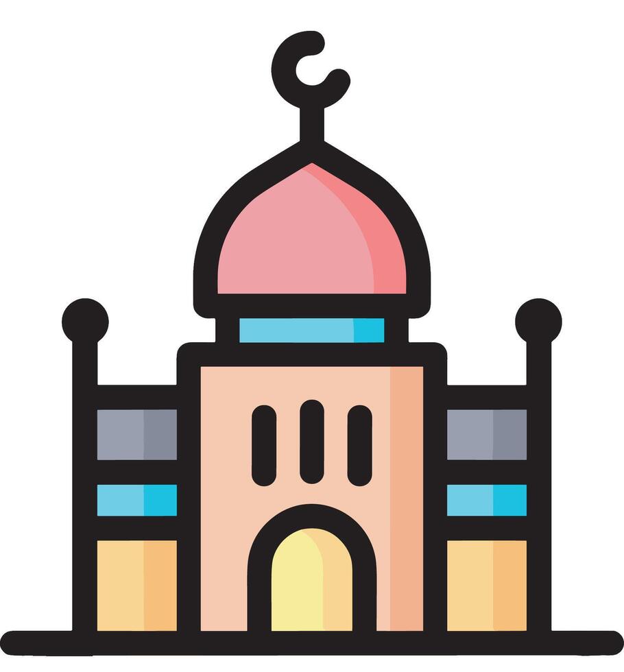 Illustration of a Mosque Icon in the Month of Ramadan Embracing the Spirit of Fasting and Prayer vector