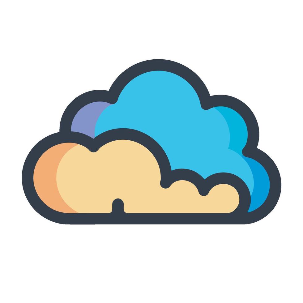 cloud illustration with a combination of yellow and blue vector