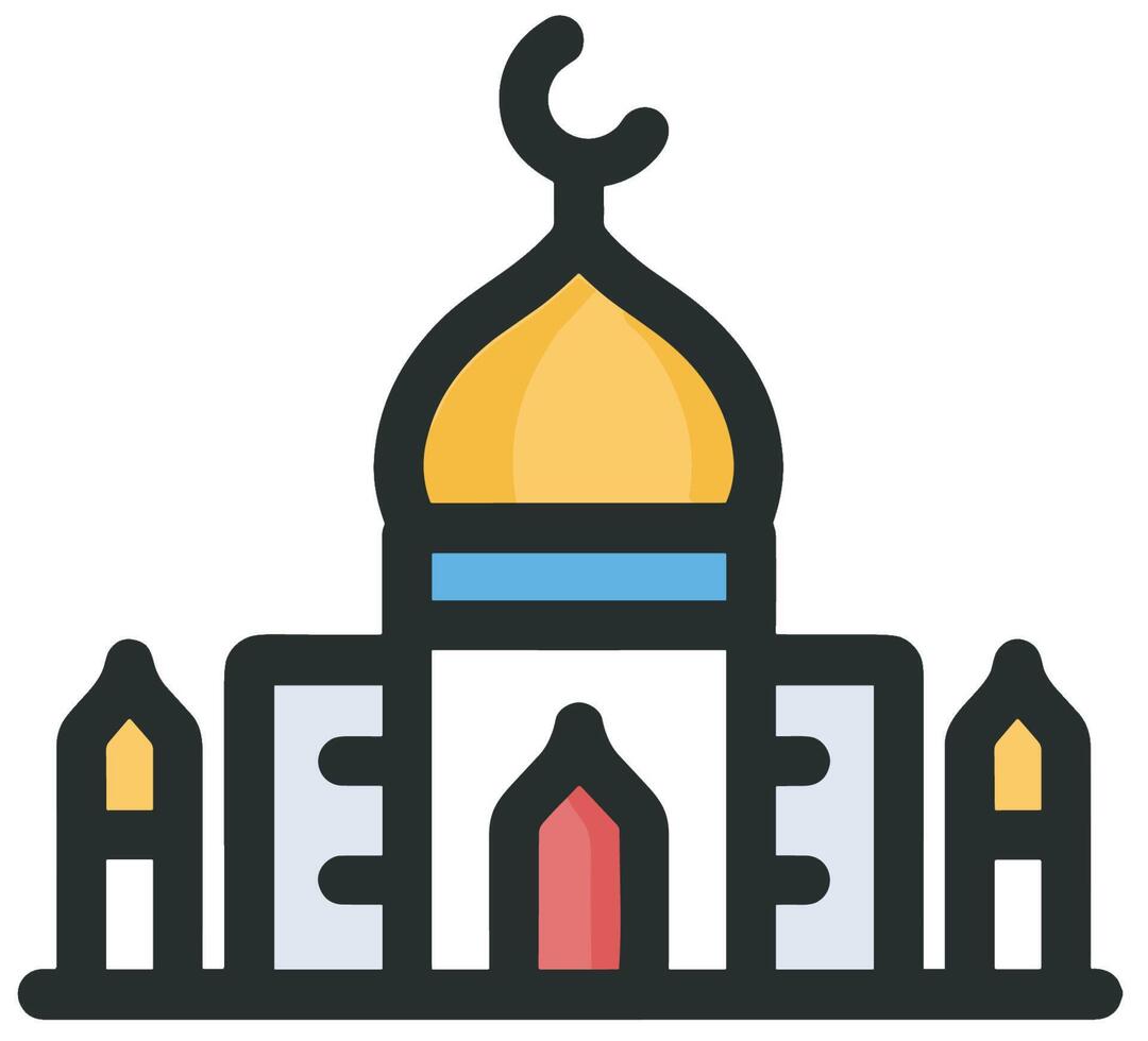 Illustration of a Mosque Icon in the Month of Ramadan A Glowing Symbol of Blessings vector