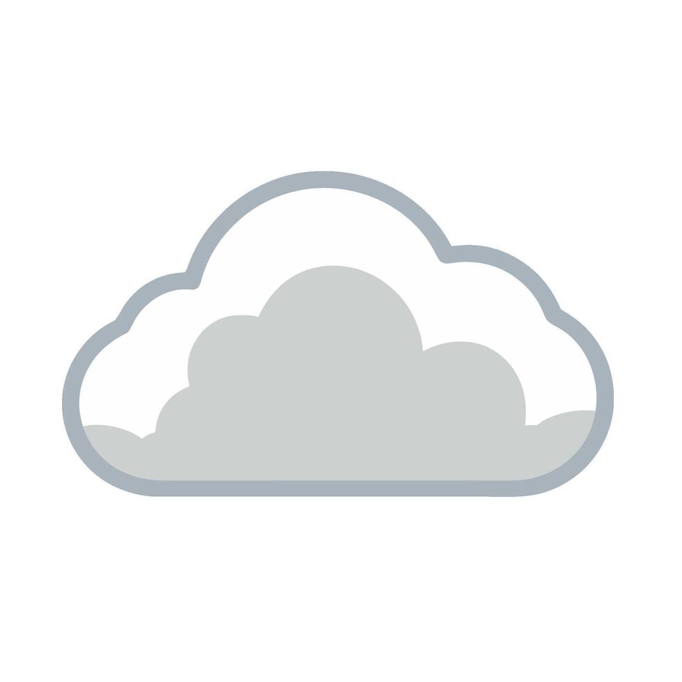 Gray cloud illustration in a minimalist, simple and iconic style vector