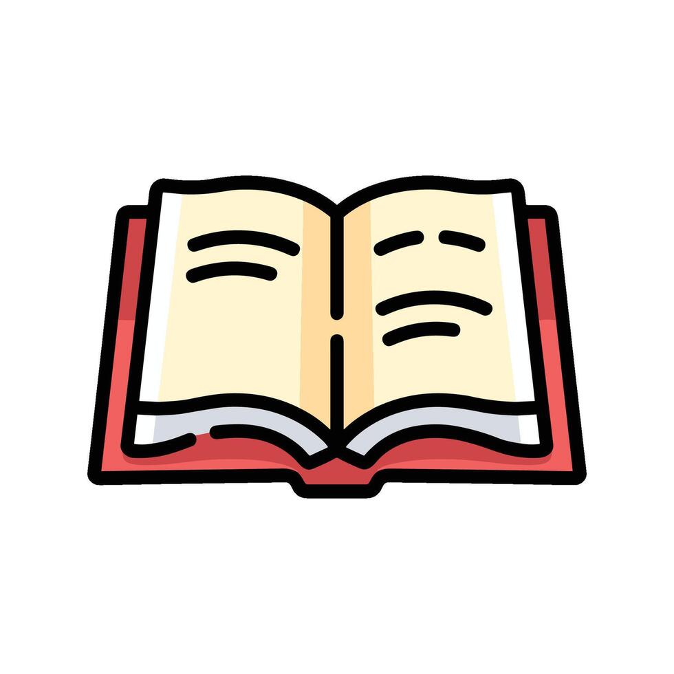 Open book icon with red cover vector