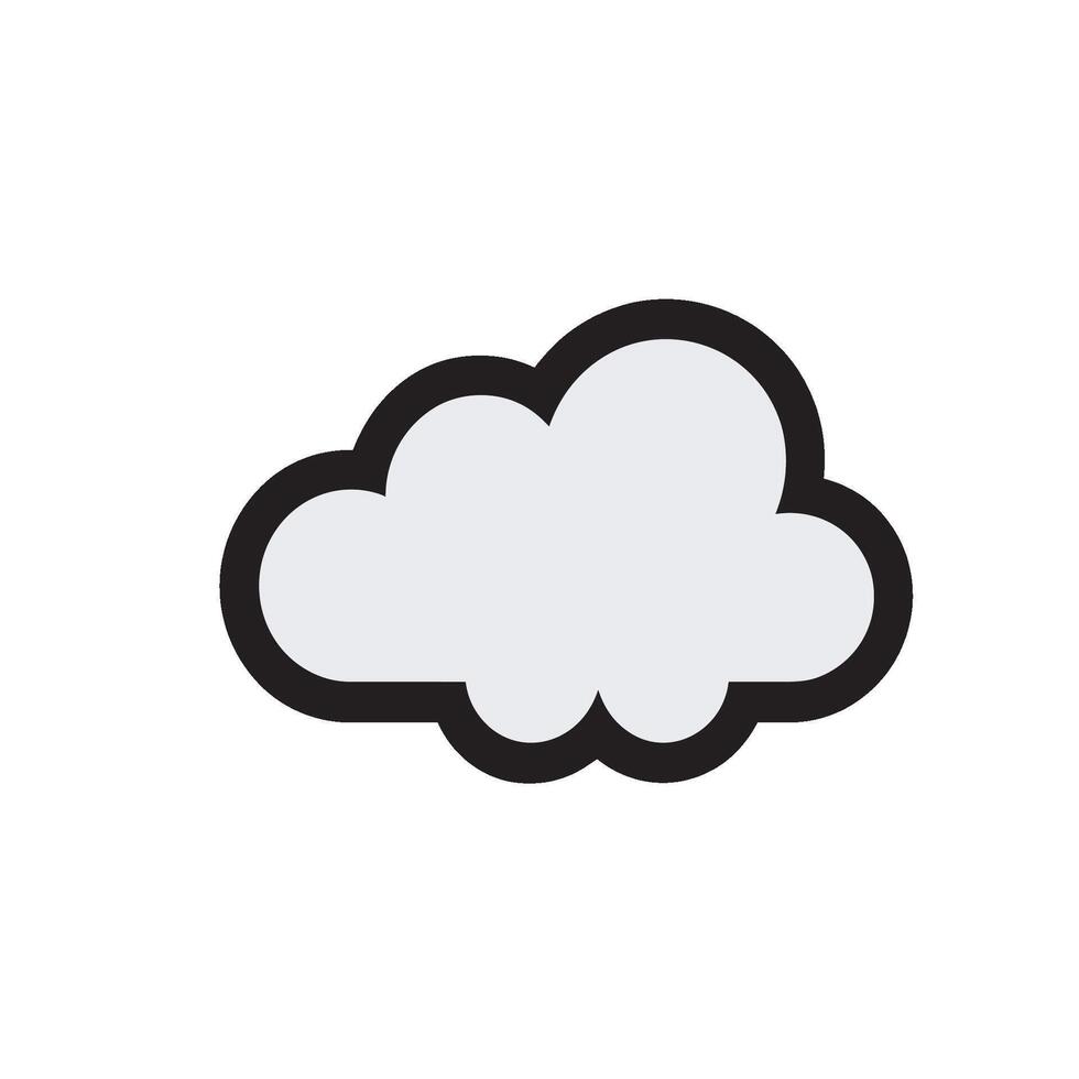 cloud illustration in a white cartoon version vector