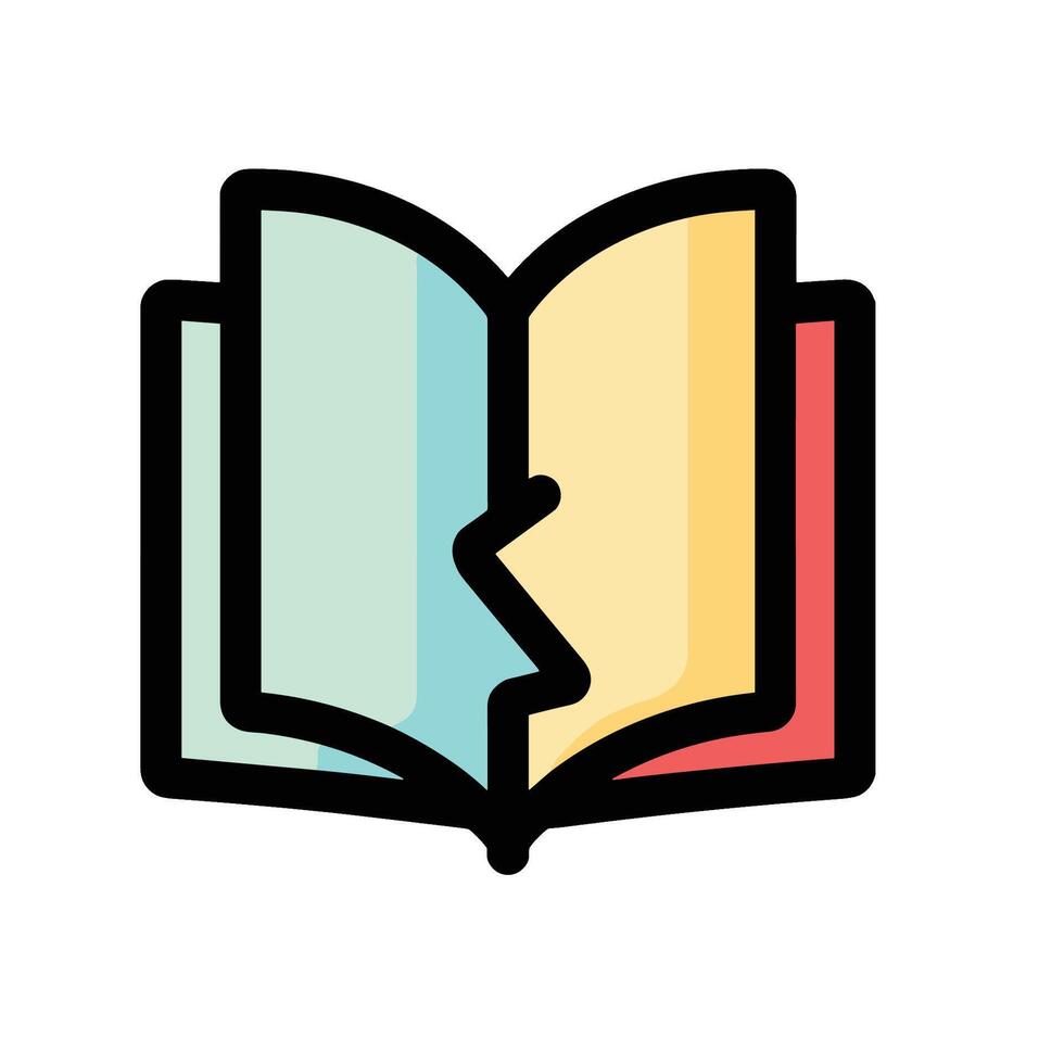 A book with a broken piece of it vector
