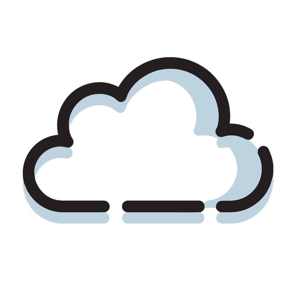 cloud illustration with dashed black outline vector