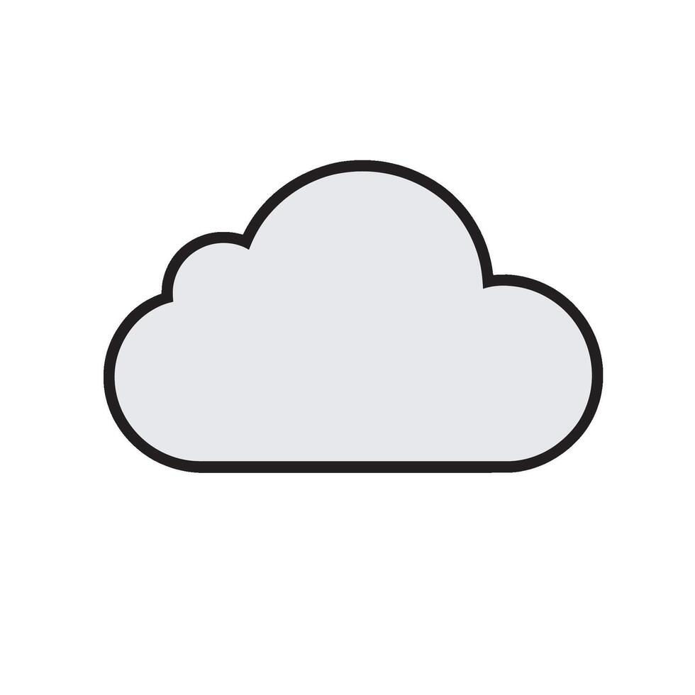 white cloud illustration with black outline vector