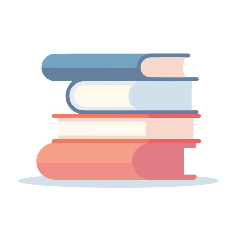 A stack of books arranged in an irregular manner vector