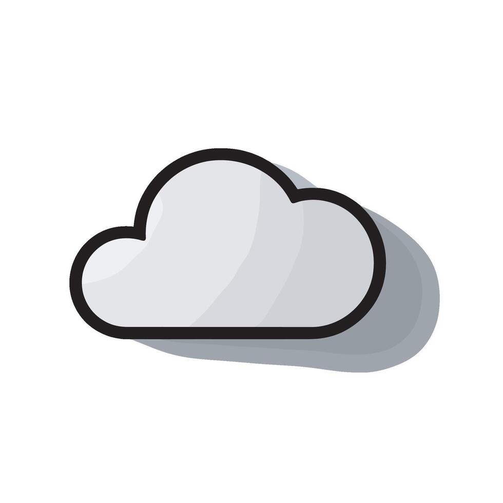 Illustration of gray clouds with minimalist shadows vector