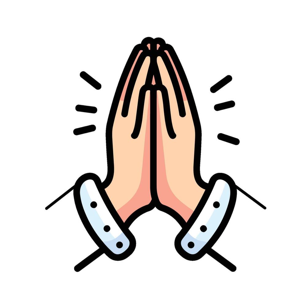 illustration of an icon of praying hands vector