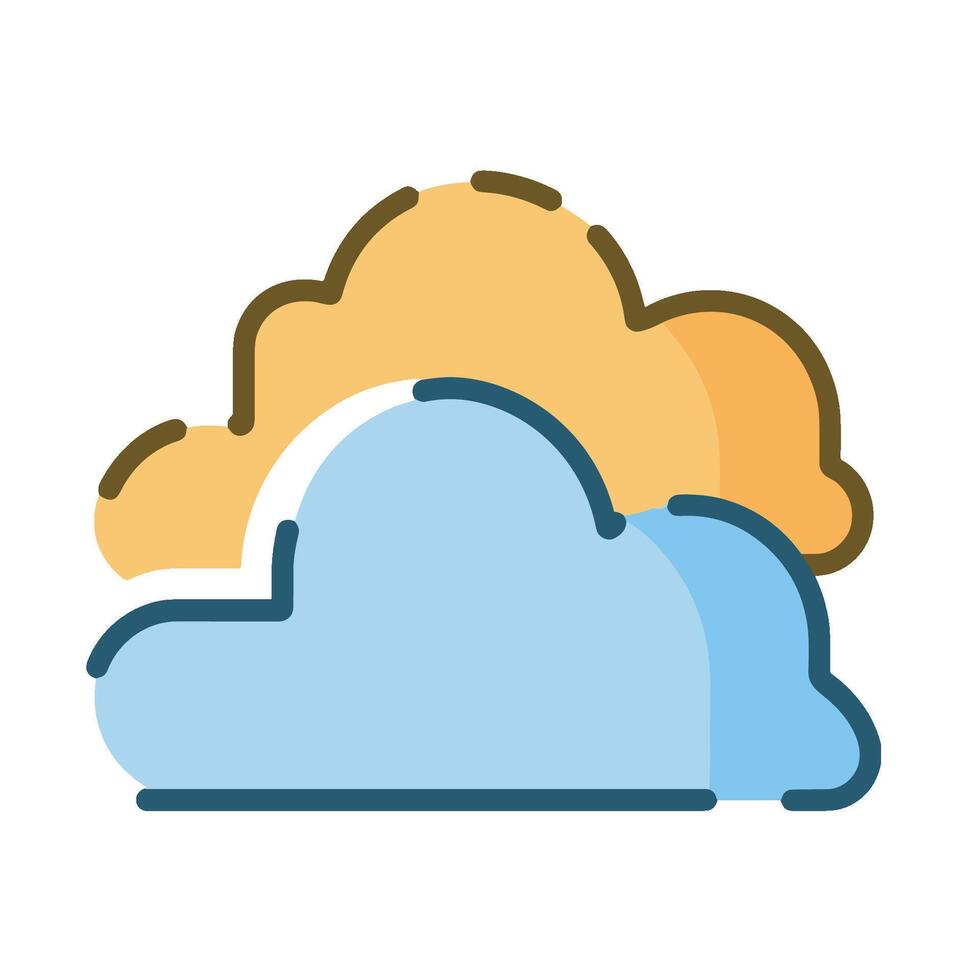 illustration of clouds close together in orange and blue vector