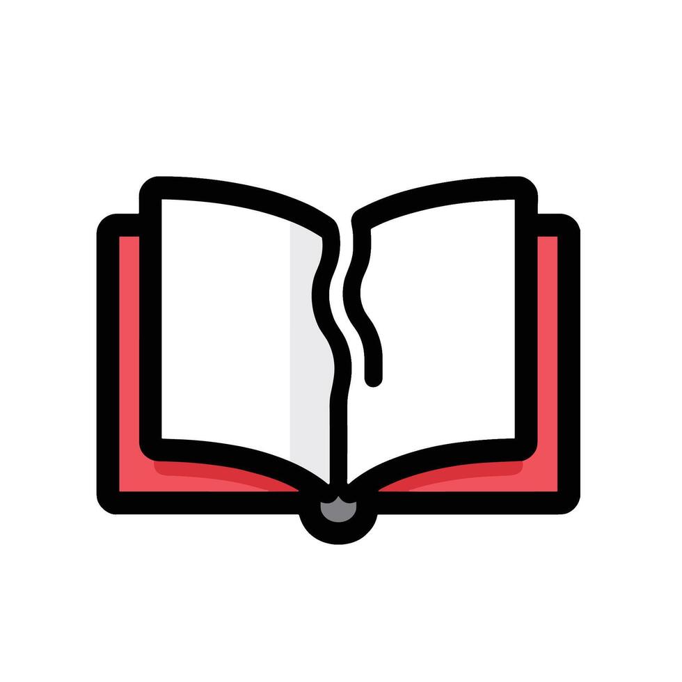 An open book with a broken page vector