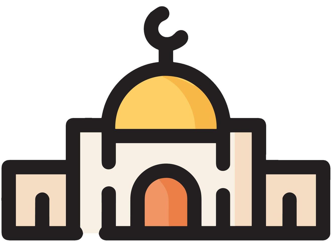 Illustration of a Mosque Icon in the Month of Ramadan The Silent Beauty of a Sacred Place vector