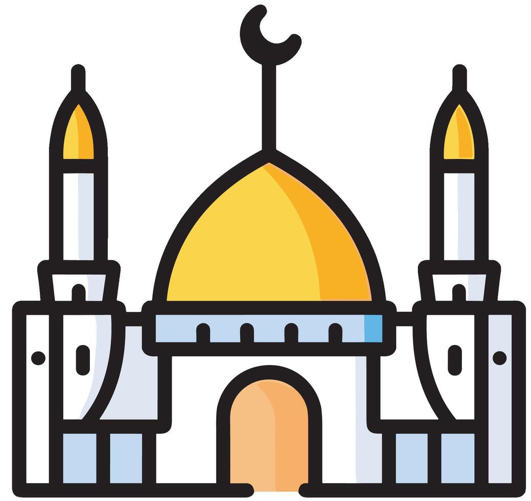 Illustration of a Mosque Icon in the Month of Ramadan A Majestic View of Faith in Bloom vector