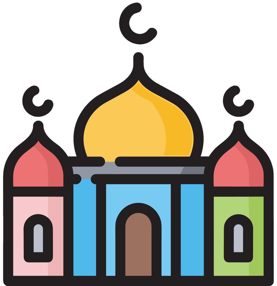 Illustration of a Mosque Icon in the Month of Ramadan A Beacon of Peace and Piety vector