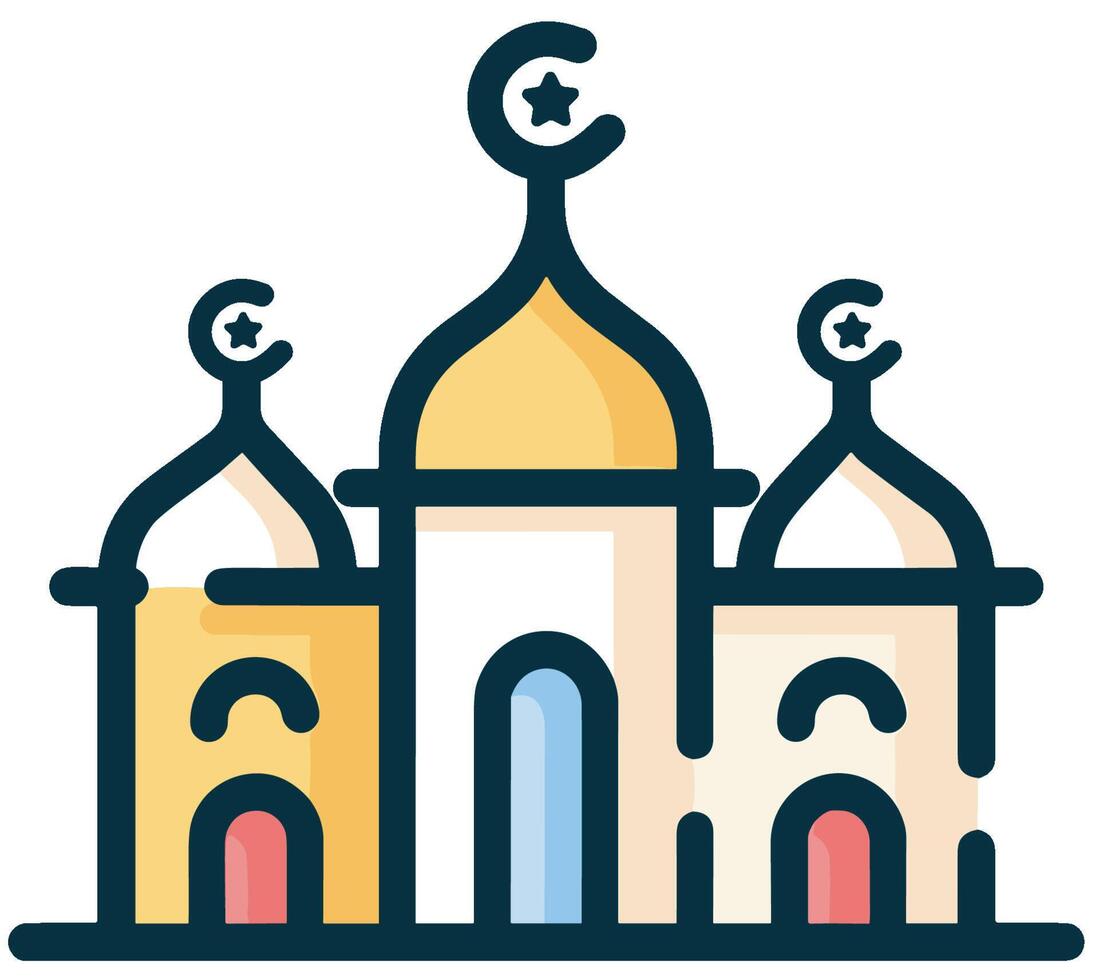 Illustration of a Mosque Icon in the Month of Ramadan The Harmony of Faith and Art vector