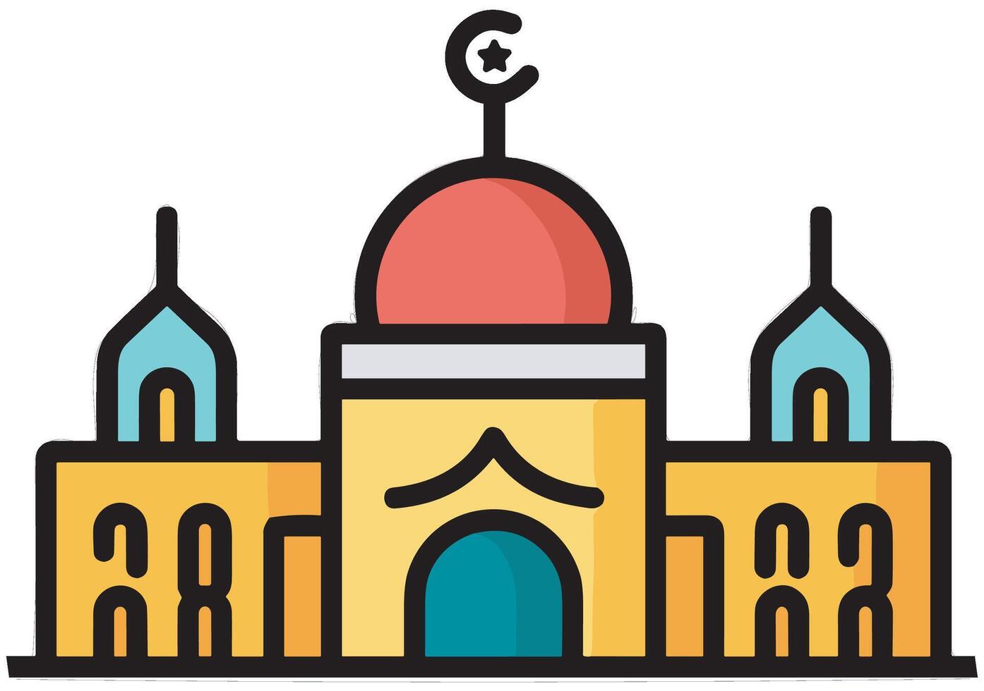 Illustration of a Mosque Icon in the Month of Ramadan The Tranquility of Suhoor and Iftar vector