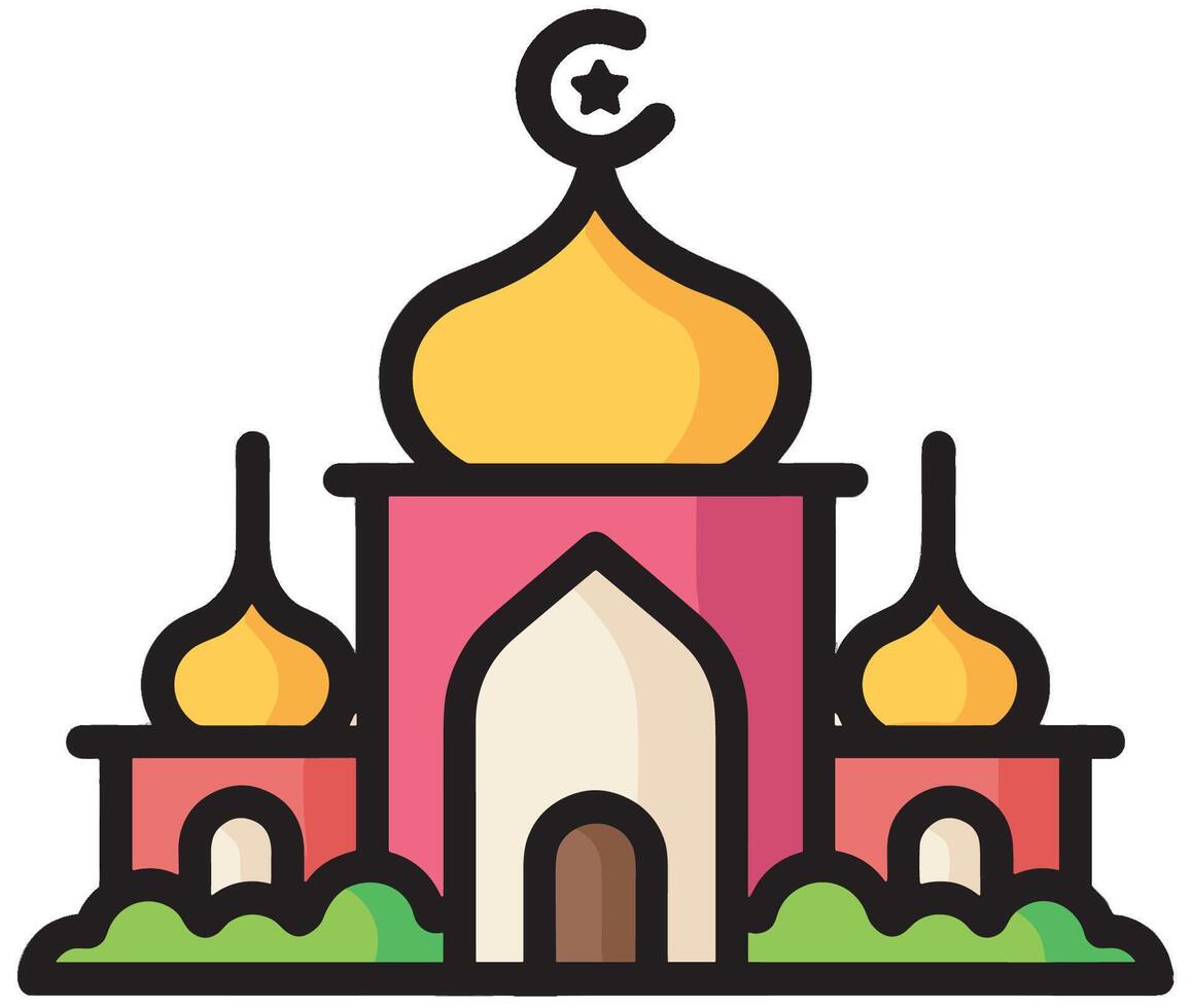 Illustration of a Mosque Icon in the Month of Ramadan A Vision of Peace Unity and Worship vector