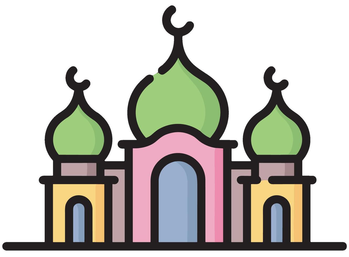 Illustration of a Mosque Icon in the Month of Ramadan The Silent Beauty of a Night Prayer vector