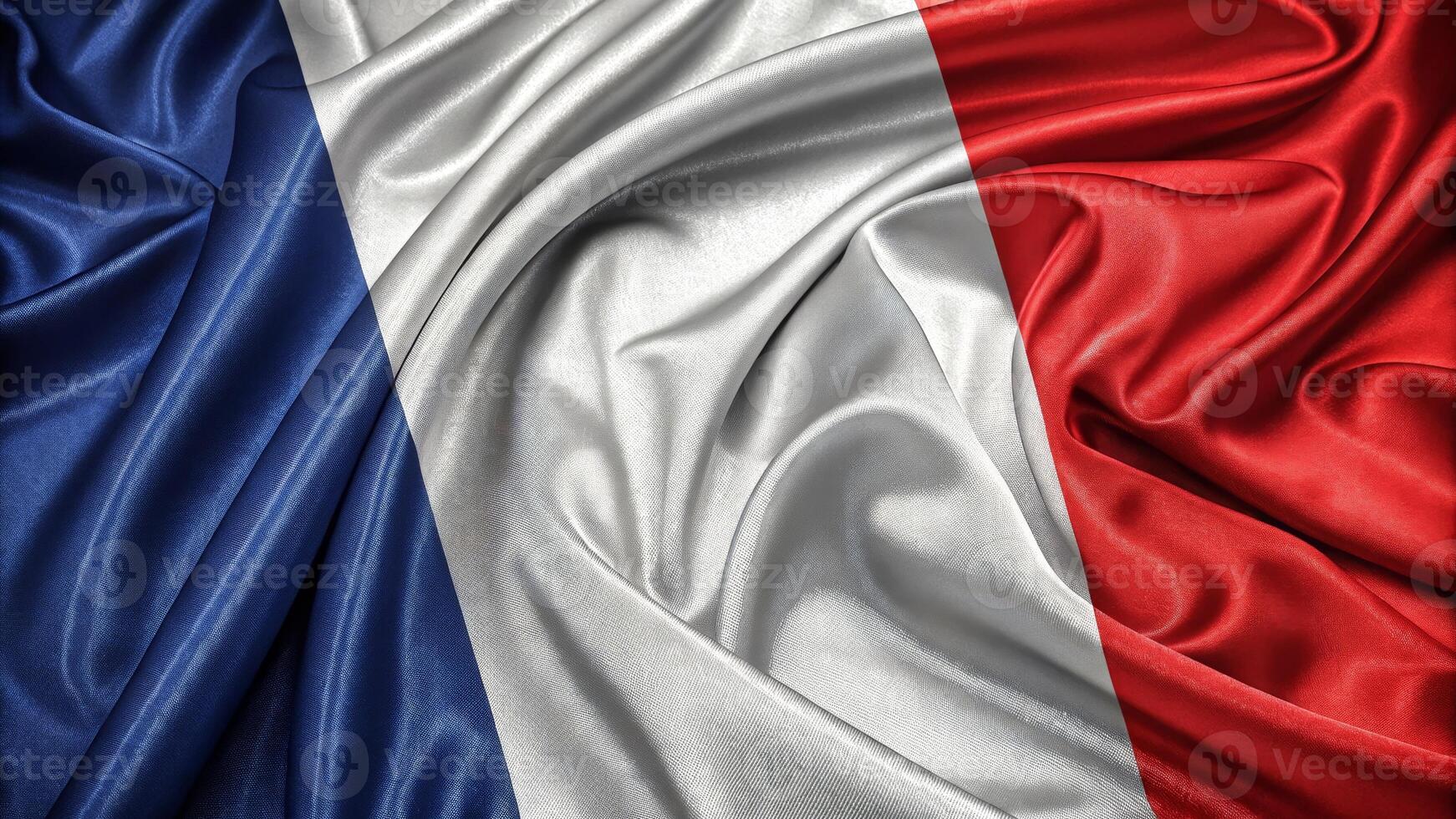 Elegant Representation of the French Flag Using Draped Silky Fabric photo