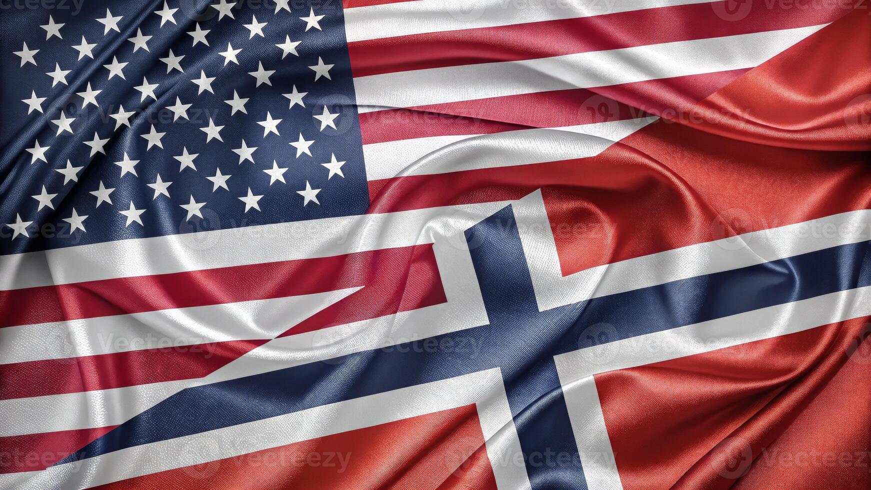 Flags of the United States and Norway Displayed Together photo