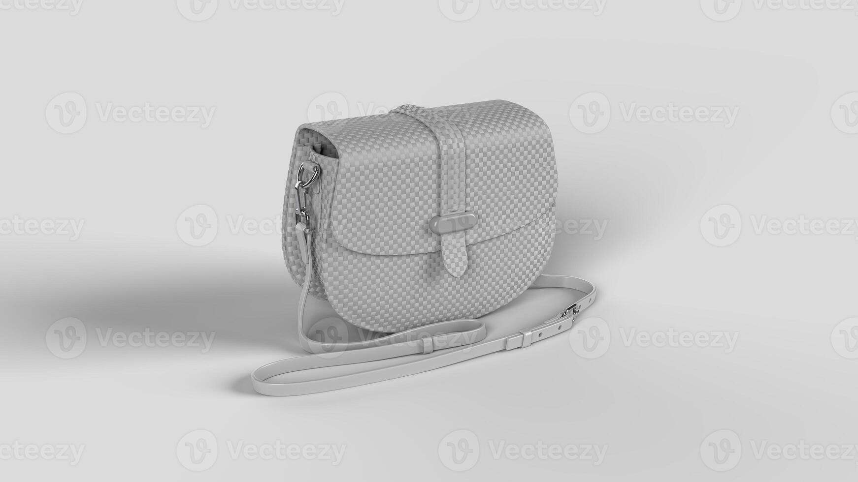 white women's bag with handle on white background photo