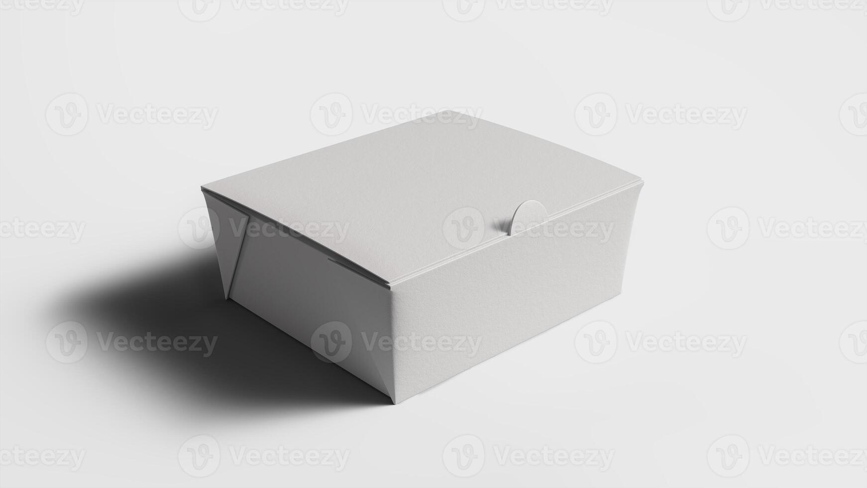 white paper snack box on a white backdrop photo